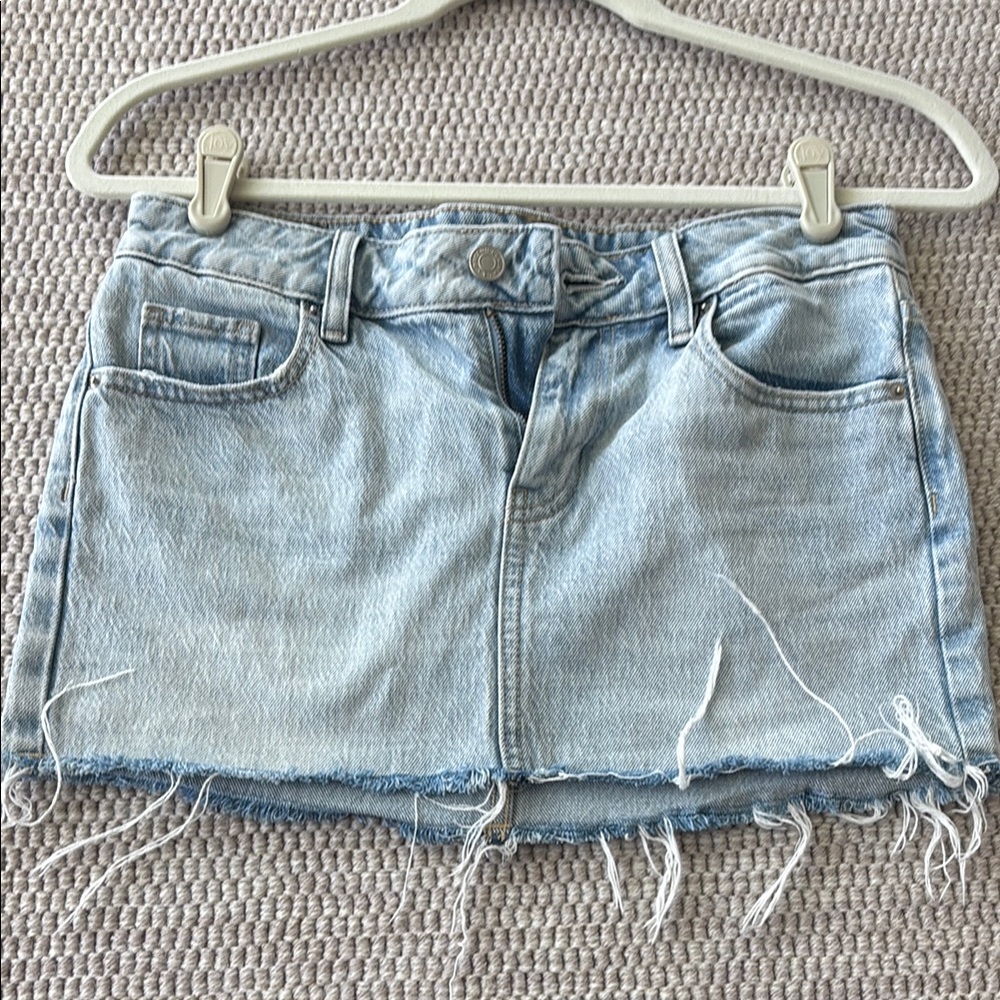 Light Blue Denim Mini Skirt